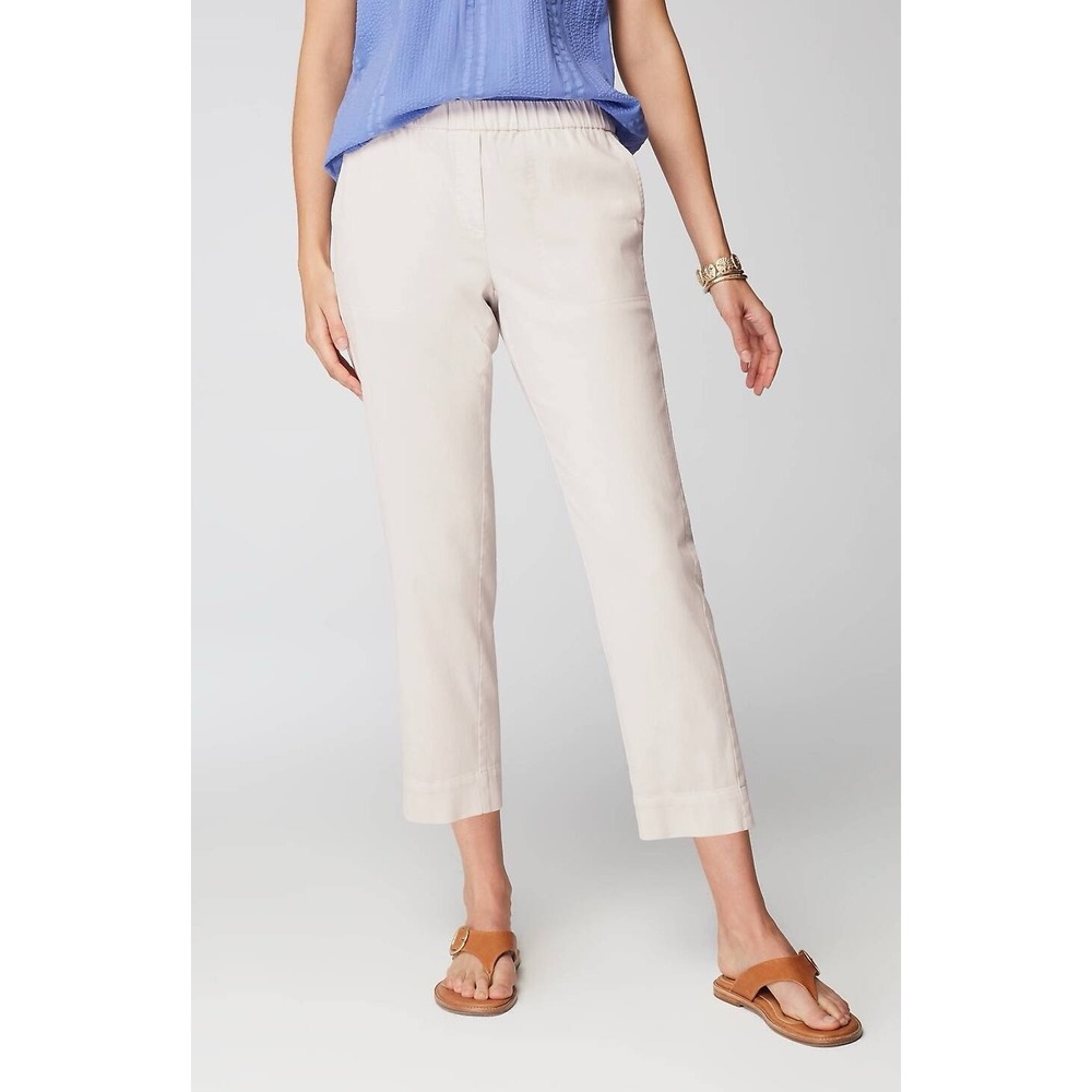 NWT J. Jill‎ Slim Leg Twill Cargo Pants In Stone 264701 Size X-Large